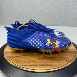 Under Armour Blur 2 MC Men's Size 12 Football Cleats USA Blue Gold 3027307-400